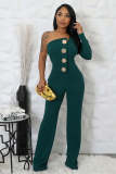 Single Shoulder Long Sleeve Jumpsuit OSM-4473
