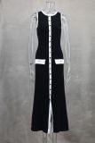 Sleeveless Single-breasted Button Long Dress GLYK-LX074