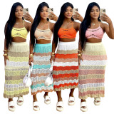 Casual Bikini Colorful Beach Two Piece Skirt Set TR-1322
