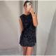 Sequin Lace-Up Bow Mini Dress GLYK-LX0120
