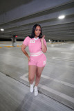 Contrast Color Knits Short Two Piece Set TK-6335