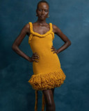 Hand-Woven Twisted Rope Shoulder Strap Tassel Dress GLYK-LX0092