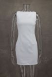 O Neck Sleeveless Solid Mini Dress GLYK-LX71