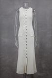 Sleeveless Knits Slim Long Dress GLYK-LX076
