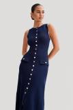 Sleeveless Knits Slim Long Dress GLYK-LX076