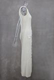 Sleeveless Knits Slim Long Dress GLYK-LX076