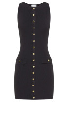 Solid Color Sleeveless O Neck Mini Dress GLYK-LX073