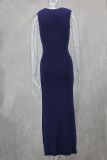 Sleeveless Knits Slim Long Dress GLYK-LX076