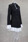 Contrast Color Ruffles Blazer MIni Dress GLYK-LX0115