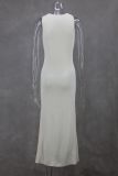 Sleeveless Knits Slim Long Dress GLYK-LX076