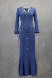 Long Sleeve Knits Slim Maxi Dress GLYK-LX059