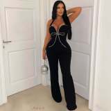 Sport Sleeveless Halterneck Jumpsuit OSM-4471
