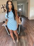 Sleeveless Plaid Knits Mini Dress SkQY-5225