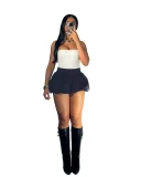 Solid Color Mini Pleated Bubble Skirt QXLB-10100