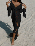 Long Sleeve Lace Beach Bikini Sunscreen Cover Up OD-8730