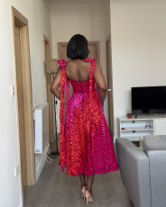 Sleeveless Print Sling Maxi Dress GFDY-1324