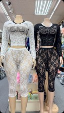 Pre Order: About 7 work days shipping Lace Seven Points Bottom Pants YUEM-Y2025223