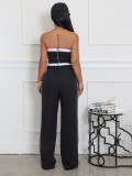 Sexy Wrap Chests Tops And Wide Leg Pants 2 Piece Set SFY-662