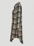 Plaid Print Long Sleeve Casual Shirt Dress BS-1388