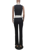 Patchwork Color Block Tank Tops Pants Suit CM-9520