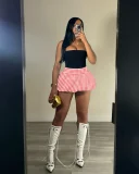 Solid Color Mini Pleated Bubble Skirt QXLB-10100