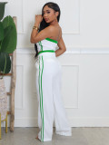 Sexy Wrap Chests Tops And Wide Leg Pants 2 Piece Set SFY-662