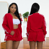 Fashion Solid Color Jackets Two Piece Skirts Set BY-7252