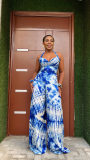 Tie Dye Print Halterneck Two Piece Pants Set GFDY-1322