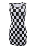 Sleeveless Plaid Knits Mini Dress SkQY-5225