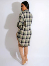 Plaid Print Long Sleeve Casual Shirt Dress BS-1388