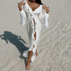 Long Sleeve Lace Beach Bikini Sunscreen Cover Up OD-8730