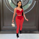 Sexy Mesh Patchwork Two Piece Pants Set FOSF-8807