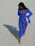 Long Sleeve Lace Beach Bikini Sunscreen Cover Up OD-8730