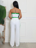 Sexy Wrap Chests Tops And Wide Leg Pants 2 Piece Set SFY-662