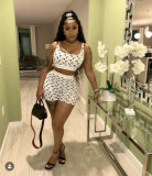 Print Sleeveless Tank Top And Shrots 2 Piece Set GYZY-8996