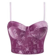 Velvet Jacquard Camisole Undershirt Inside With Bra Pads GPBY-6228