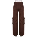 Loose Solid Color Drawstring Pants GZCF-6006