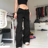Loose Solid Color Drawstring Pants GZCF-6006