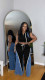 Denim Patchwork Sleeveless Wide Leg Pants 2 Piece Set TE-4733