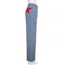 Fashion Patchwork Loose Micro Flare Jeans GZCF-6002