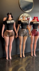 Pre Order: About 7 work days shipping Print Tight T Shirt YUEM-225789