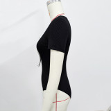 U Neck Sexy Short Sleeve Bodysuit GZJF-ZJ12013