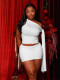 Slash Shoulder Sleeveless Two Piece Skirts Set DDF-D88238