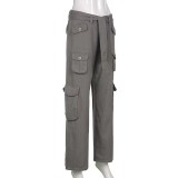 Loose Solid Color Drawstring Pants GZCF-6006