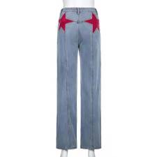 Fashion Patchwork Loose Micro Flare Jeans GZCF-6002