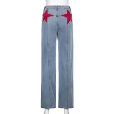 Fashion Patchwork Loose Micro Flare Jeans GZCF-6002