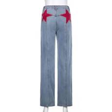 Fashion Patchwork Loose Micro Flare Jeans GZCF-6002