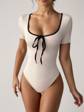 U Neck Sexy Short Sleeve Bodysuit GZJF-ZJ12013