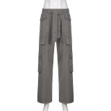 Loose Solid Color Drawstring Pants GZCF-6006