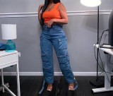 Fashion Multi-pockets Loose Jeans GZCF-30000